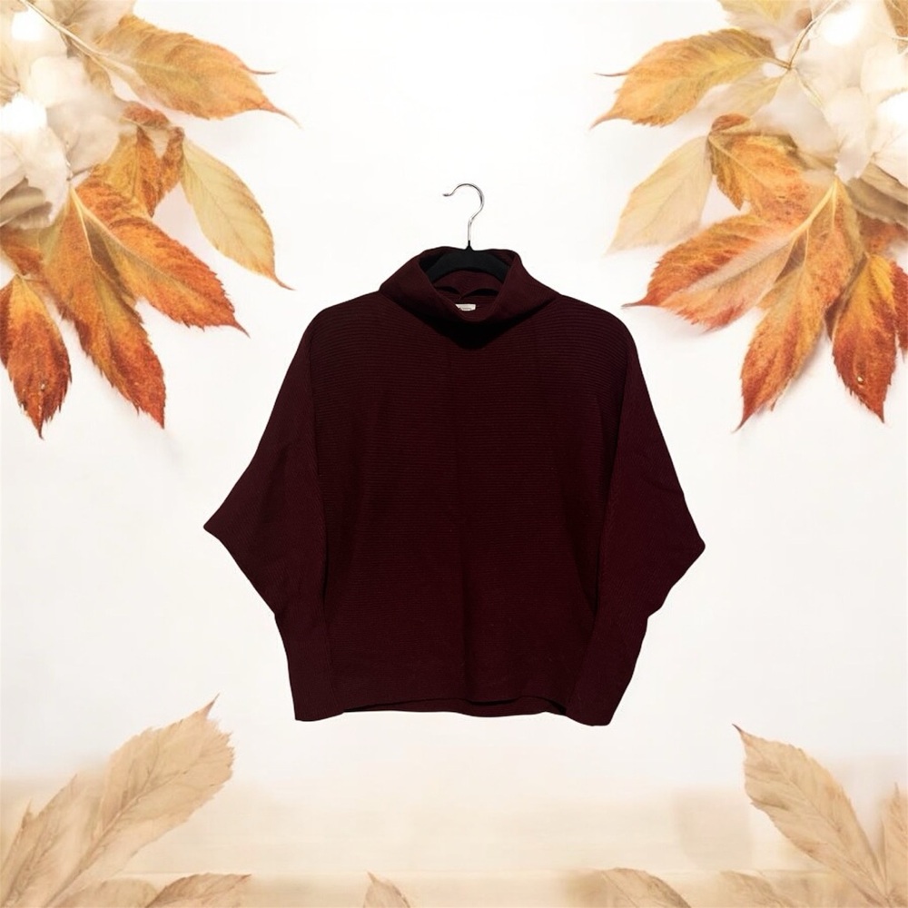 For The Republic Deep Burgundy Turtleneck Sweater